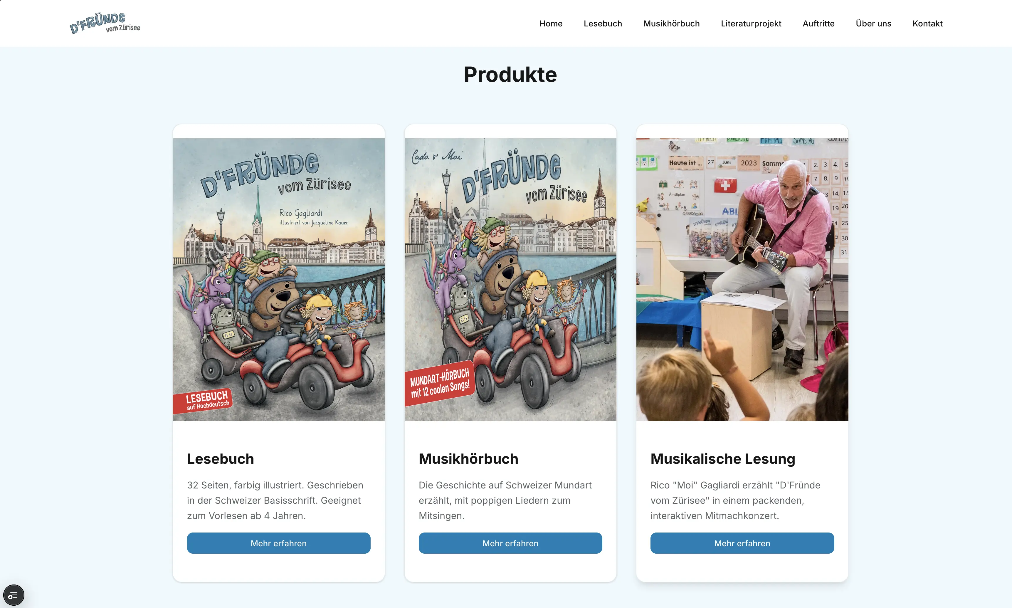 D'Fründe vom Zürisee – Produktübersicht des Shops, umgesetzt von Nexo Solutions