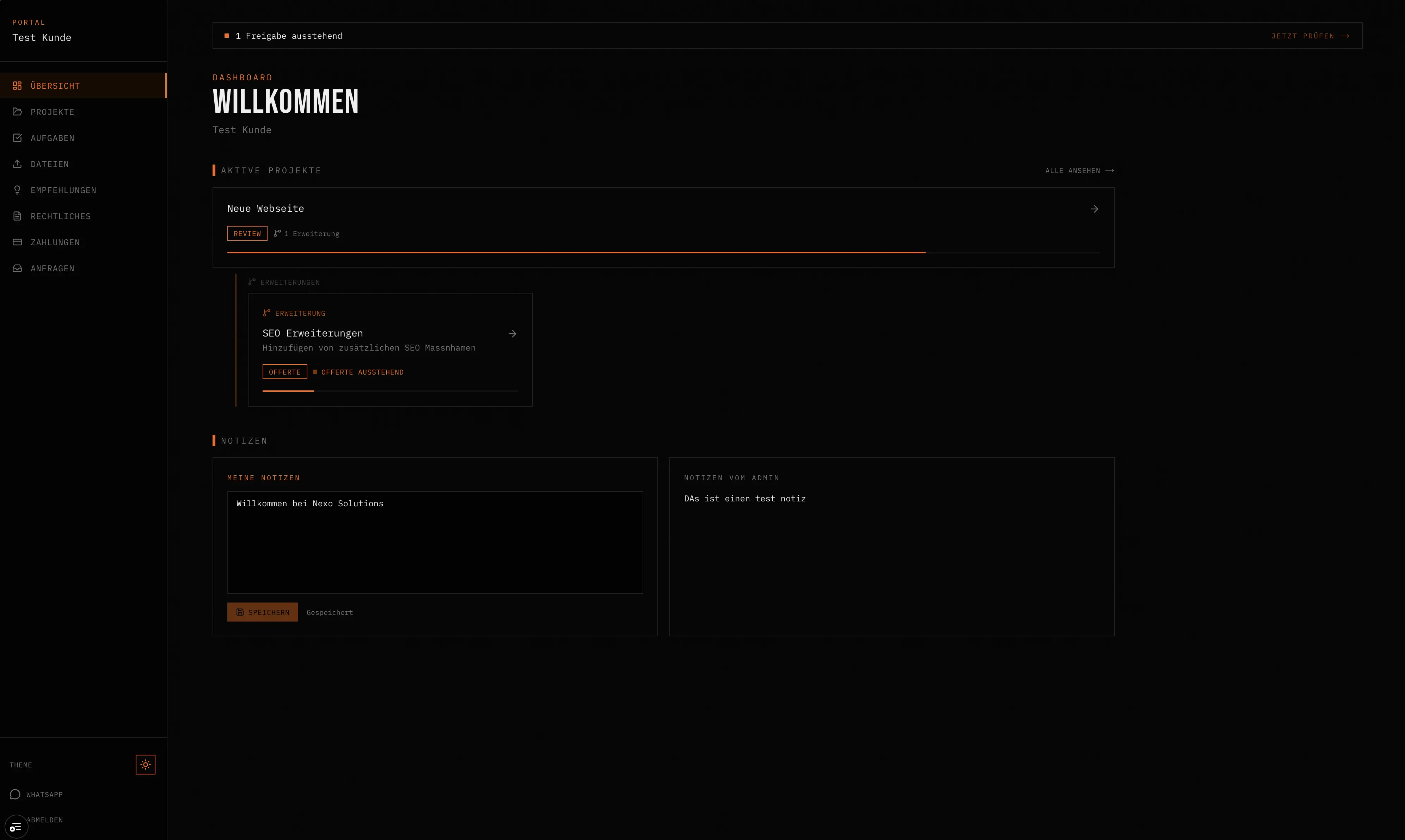 Nexo Hub – Dark Mode