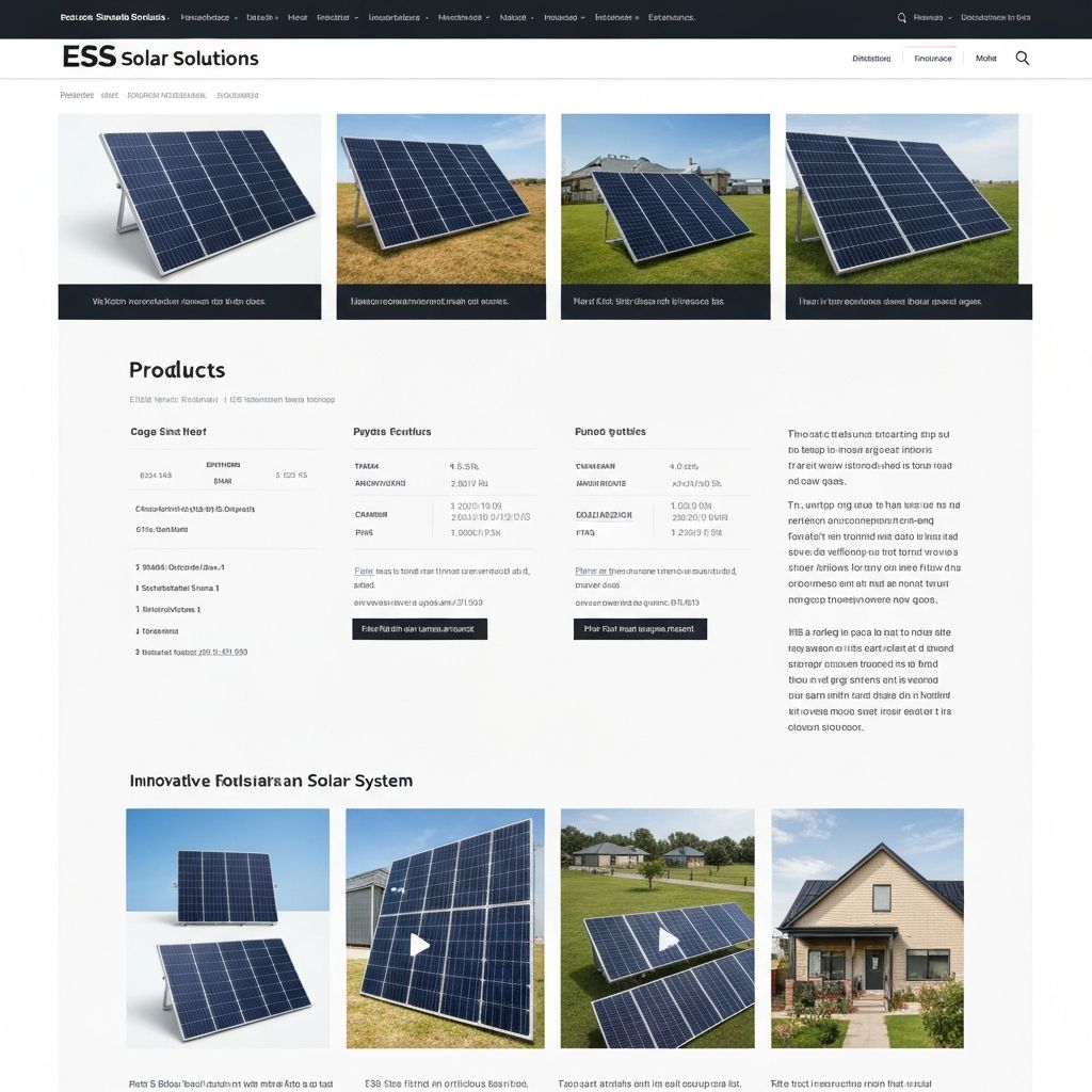 Produktsektion mit Solarenergie-Lösungen